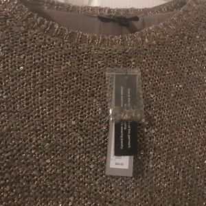 Beautiful gold shimmery asymmetrical sweater